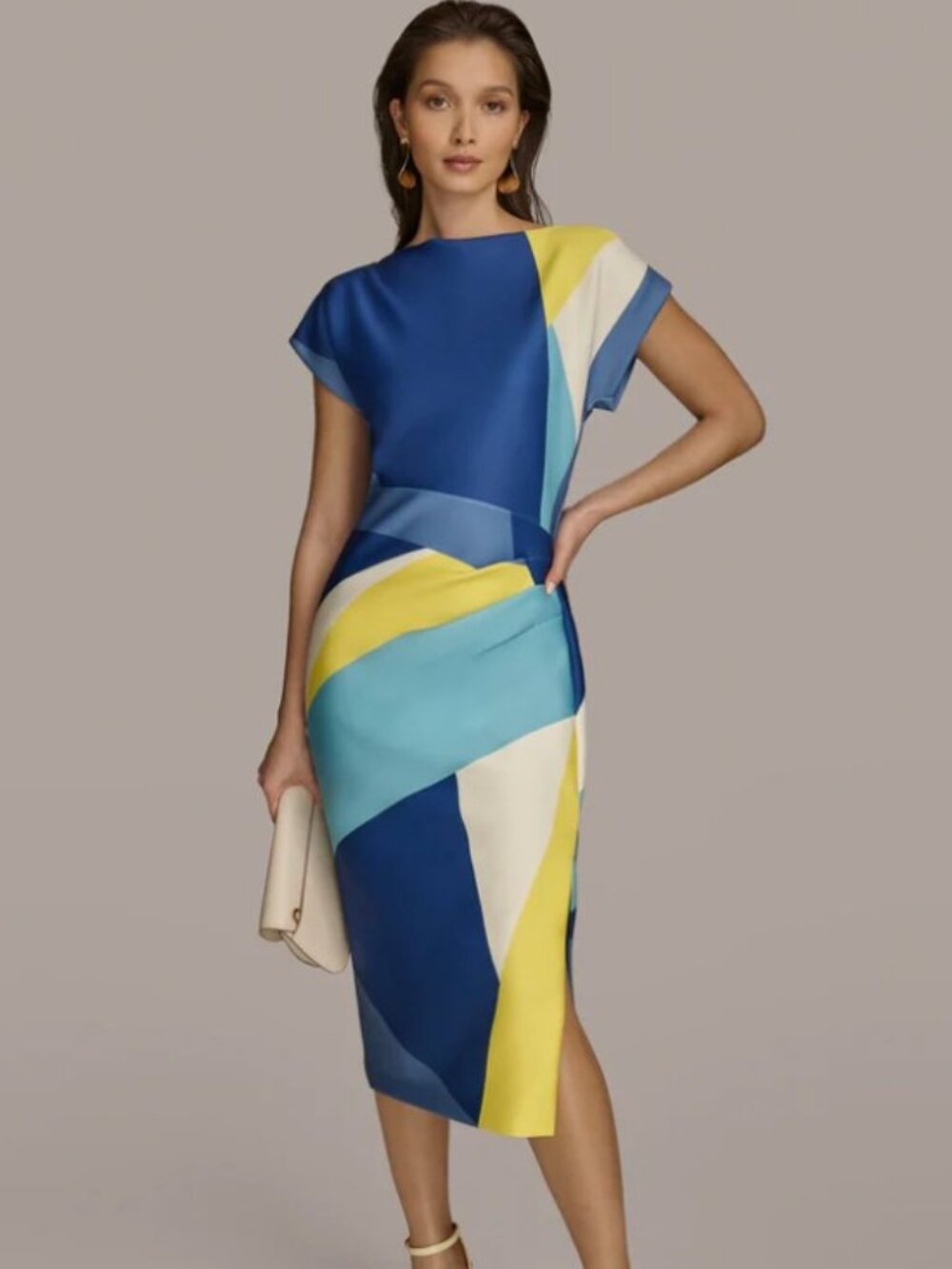 Donna Karan New York Sheath Colorblock Dress Sz 4 NWOT